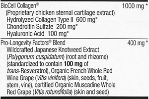 Reserveage Collagen Booster Ingredients