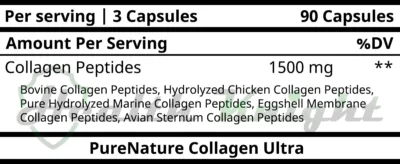 PureNature Collagen Ultra Ingredients (Supplement Facts)