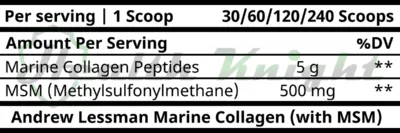 Andrew Lessman Marine Collagen Ingredients (Supplement Facts)
