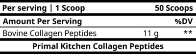 Primal Kitchen Collagen Peptides Ingredients (Supplement Facts)
