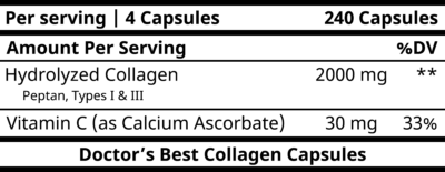 Doctor's Best Collagen Capsules (Supplement Facts)