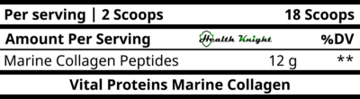 Vital Proteins Marine Collagen Ingredients (Supplement Facts)