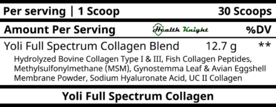 Yoli Collagen Ingredients (Supplement Facts)