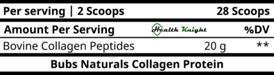 Bubs Naturals Collagen Protein Ingredients (Supplement Facts)