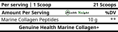 Genuine Health Marine Collagen Ingredients (Supplement Facts)