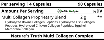 Nature's Nutrition Multi Collagen Complex Ingredients