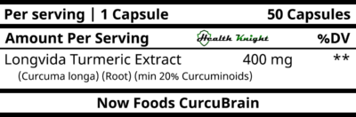 Now Foods CurcuBrain Ingredients